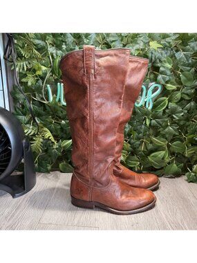 Vintage FRYE Boots 7 Dorado Brown Leather Riding Boots Mahogany Tall